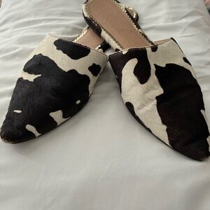Shu Shop Cow Print Women's Mules Sz. 10